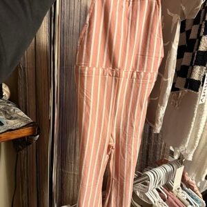 Charming Pink Striped Kids Jumpsuit